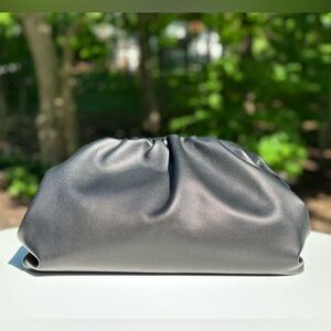 Oversize Leather Pouch Bag